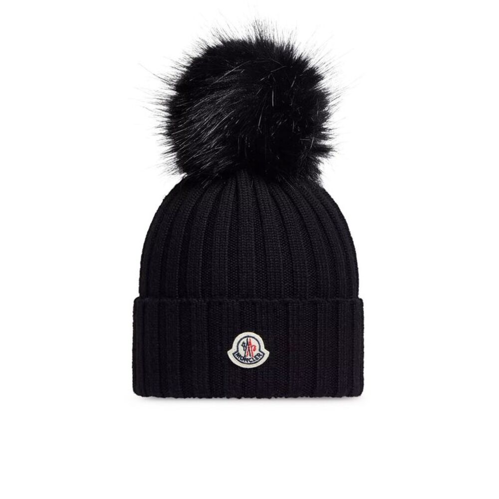 Moncler Women Wool Hat With Pom Pom